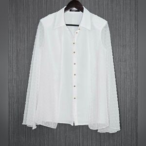 SHEIN White Sheer Blouse, Medium